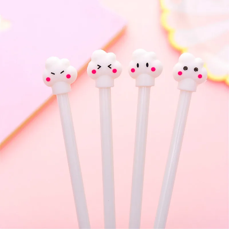 

1Pcs Cute Kawaii White Clouds Gel Pen Writing Signing BallPen School Office Supply Student Stationery Rewarding 0.5mm