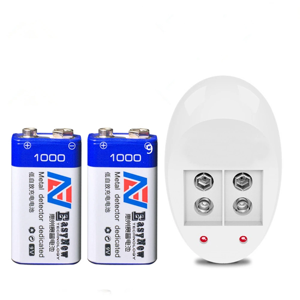 Skup Nowy 2 sztuk 1000mAh super duży 9 v litowo jonowy 9 V Batterie Hersteller garantie + 1 sztuk 9 v ładowarka