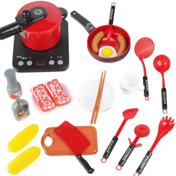 

24PCS Mini Toy Kitchen Kids Play Kitchen Cooking Toys Cookware Cook Pans Pots Dishes Play Toys Baby Kitchen Tools Children Gift