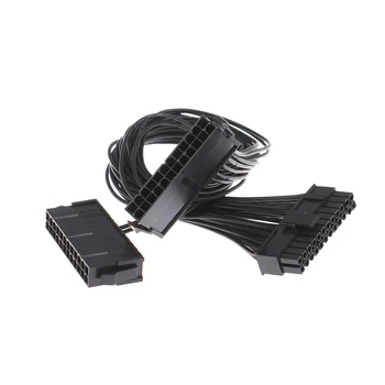 

24Pin Power Supply Synchronizer Male to Female 24 Pin Dual PSU Extension Cable New