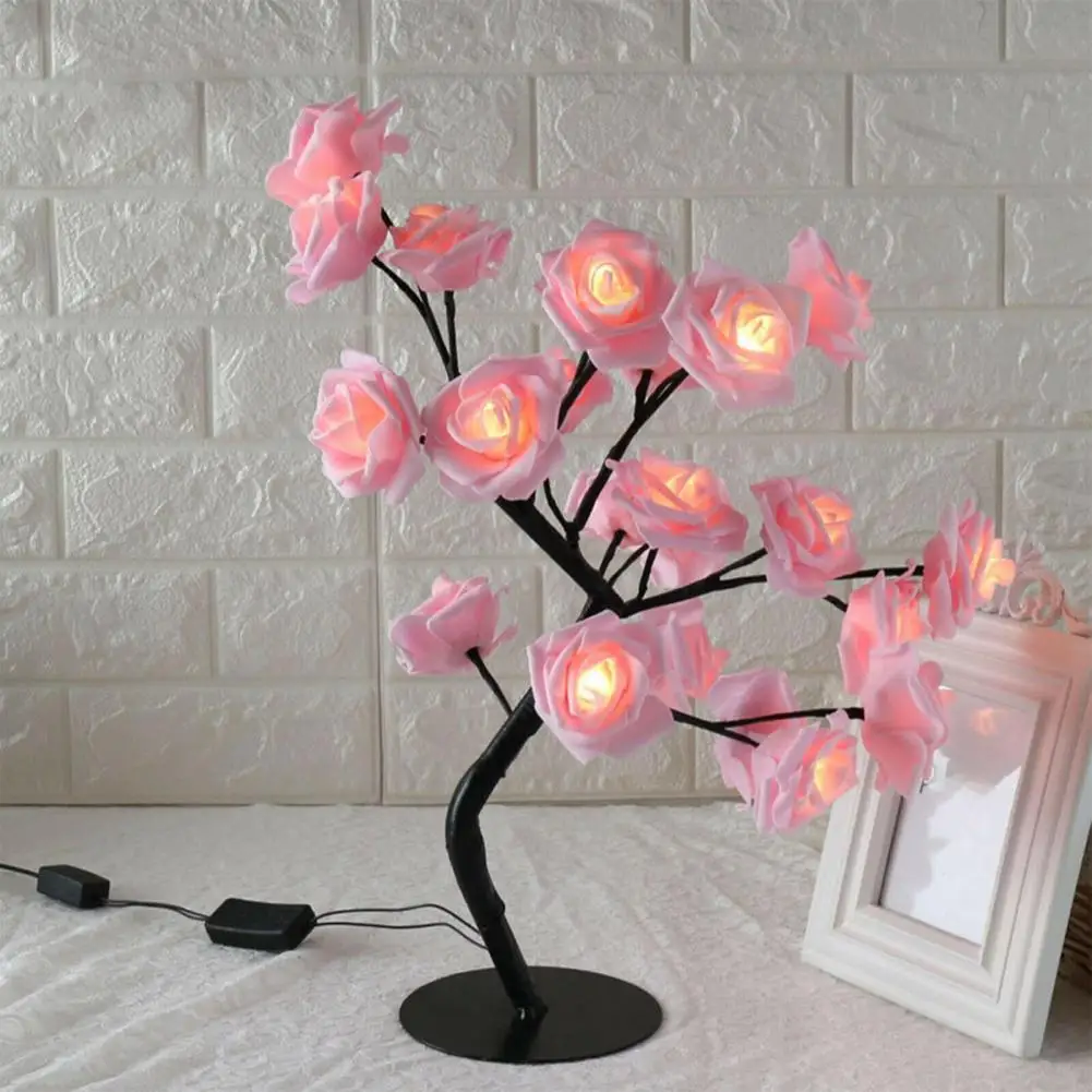 

Christmas led tree decoration 24LED Light Night Lamp Romantic Flower Warm Rose Tree Light Wedding Holiday Decoration