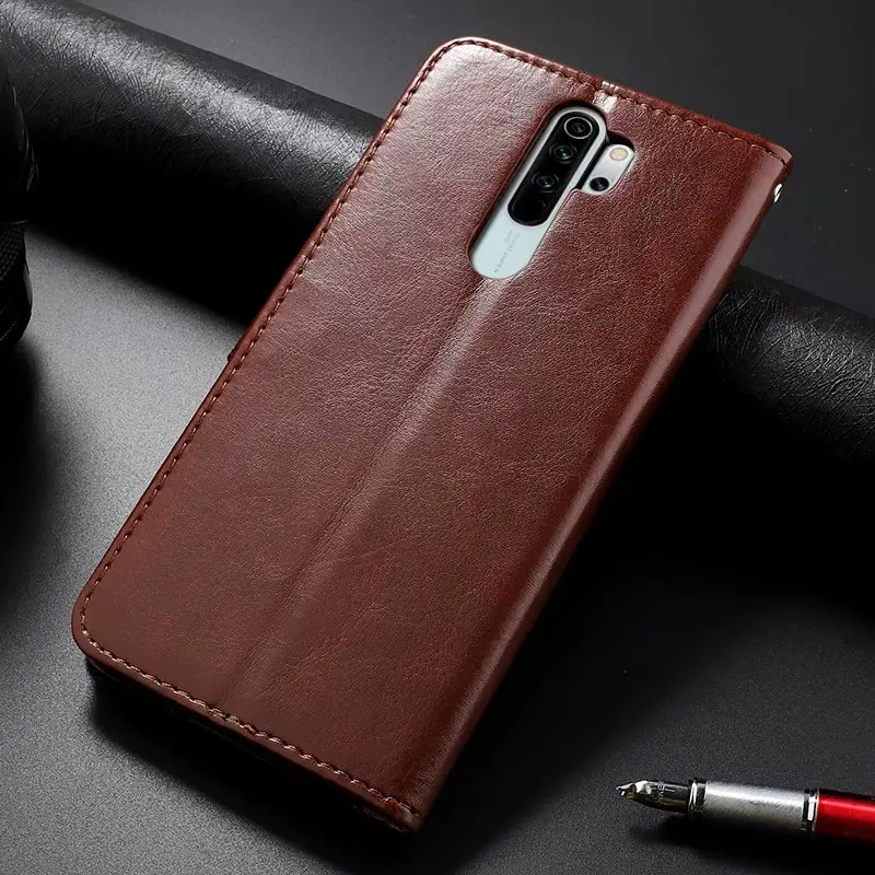 Чехол книжка с подставкой для Redmi Note 8 Pro 8T кожаный чехол Xiaomi 8A 7A K20 отделениями
