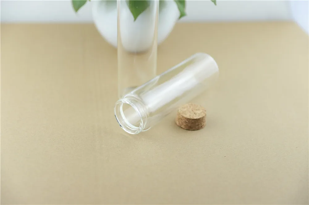 12pcs 47mm 200ml Cork Stopper Glass Bottles Spicy Storage Jar Bottle Food Containers Glass spice candy Jars Vials (3)