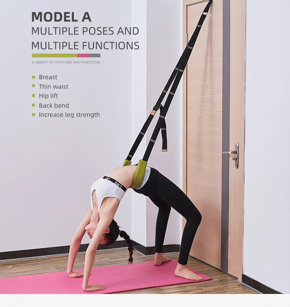 Details about   Set Leg Stretcher Strap Dance Yoga Gymnastic Belt Door Flexibility Stretch Band 
