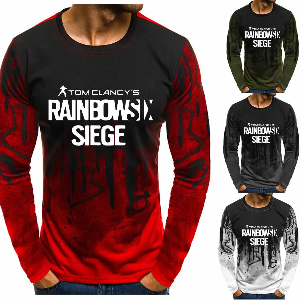 Rainbow six siege Свитшоты модные мужские градиентные пуловеры с круглым вырезом толстовки пуловер с принтом толстовки хип-хоп Harajuku для мужчин Clo