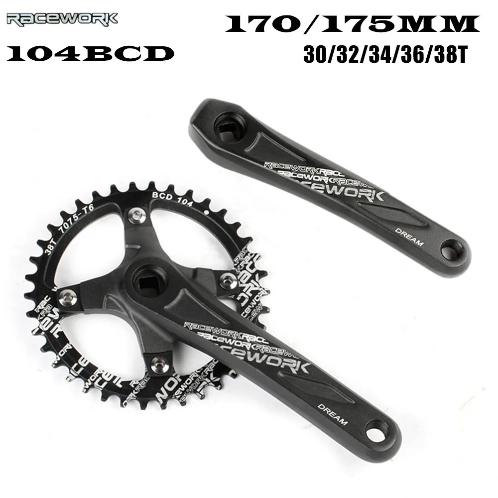 RACEWORKBicycleCranksetSprocket104BCDMTBBikeSquareHole170mm