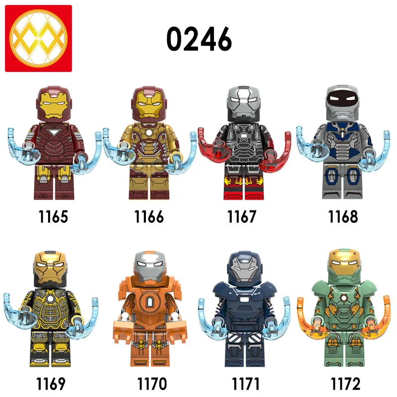 Одиночный Marvel Супер Герои ЖЕЛЕЗНЫЙ ЧЕЛОВЕК строительные блоки кирпичи Mark 6 MK 22 36 37 38 40 41 42 игрушки для детей модель подарок X0246