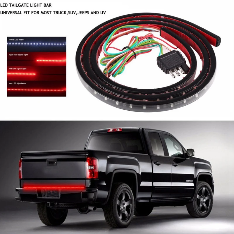 Универсальная Светодиодная лента Стоп сигнал поворота Задний светильник для Chevrolet Dodge Ford F-150 60 дюймов и 8D объектив 90 Вт 7 дюймов Led бар внедорожный Lig
