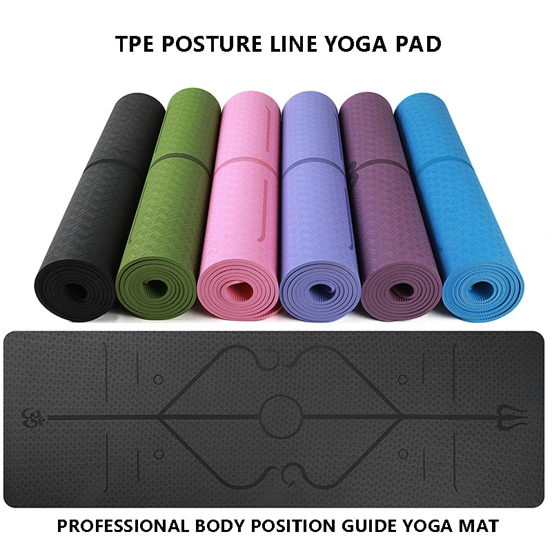 TPE yoga mat body line fitness 6mm multi-functional environmental protection | Спорт и развлечения