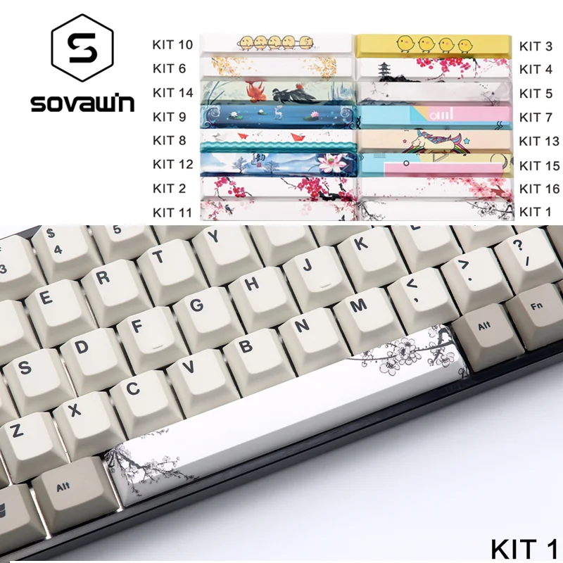 SOVAWIN клавиатура 6.25U клавишная крышка s Механическая клавиатура PBT клавишная крышка индивидуальная модная клавишная крышка для геймера ПК ноутбука клавишная крышка