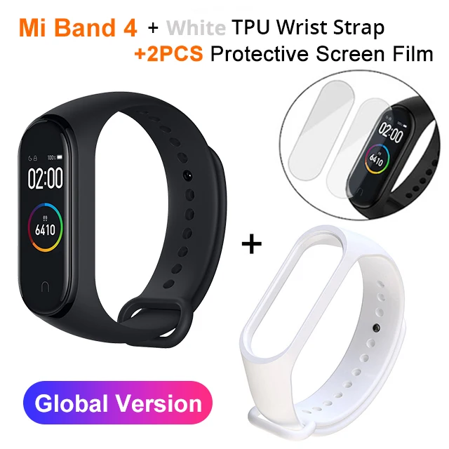 Xiaomi mi Band 4 SmartBand mi Band 4 Браслет фитнес-трекер для измерения сердечного ритма Bluetooth 5,0 50 м водонепроницаемый - Цвет: miband4 N WhiteStrap