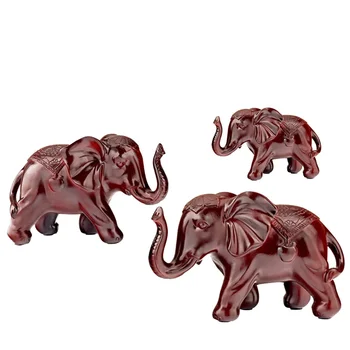 

European Couple Elephants Sculpture Animal Statue Mascot Figurines Desktop Resin Fengshui Ornament Home Decoration Wedding Gift