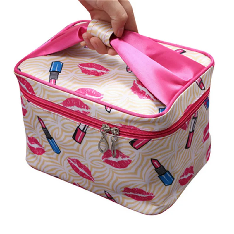 Women's Striped Cosmetic Bag Case Travel Necessary Makeup Vanity Box Organizer Beauty Toiletry Tools Storage Accessories Product | Багаж и