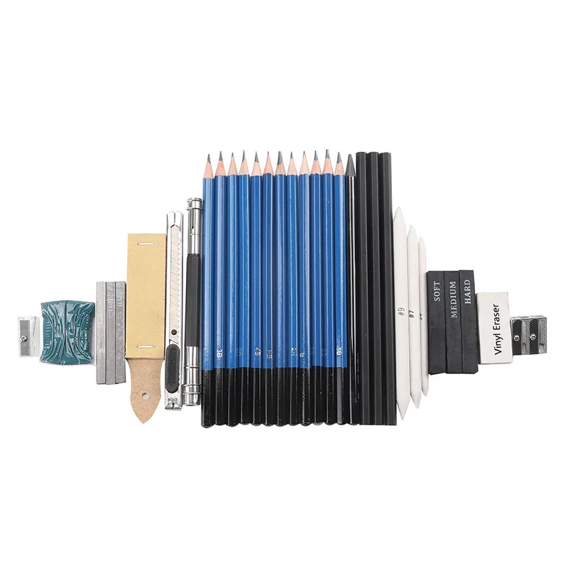 32pcs Professional Sketching Drawing Set Carrying Bag