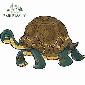 

EARLFAMILY 13cm x 8.2cm for Smiling Happy Slow Tortoise Turtle Cartoon Funny Vinyl Car Sticker Waterproof Custom Printing Decal