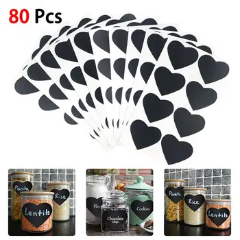

80pcs Kitchen Spice Sticker Jar Sticker Removable Organizer Storage Bottles Jars Stickers Kitchen Labels Stickers Chalkboard Tag