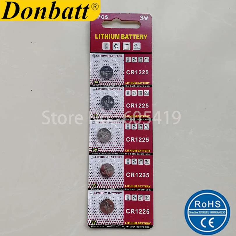 300 cards/lot CR1225 3 V Batteria Al Litio CR 1225 Coin cell Batteries