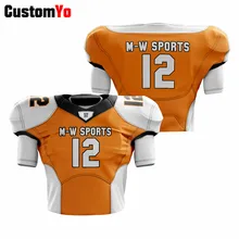 Дизайн вашего собственного логотипа футбольные майки оранжевого цвета высокого качества Футбольная Американская джерси