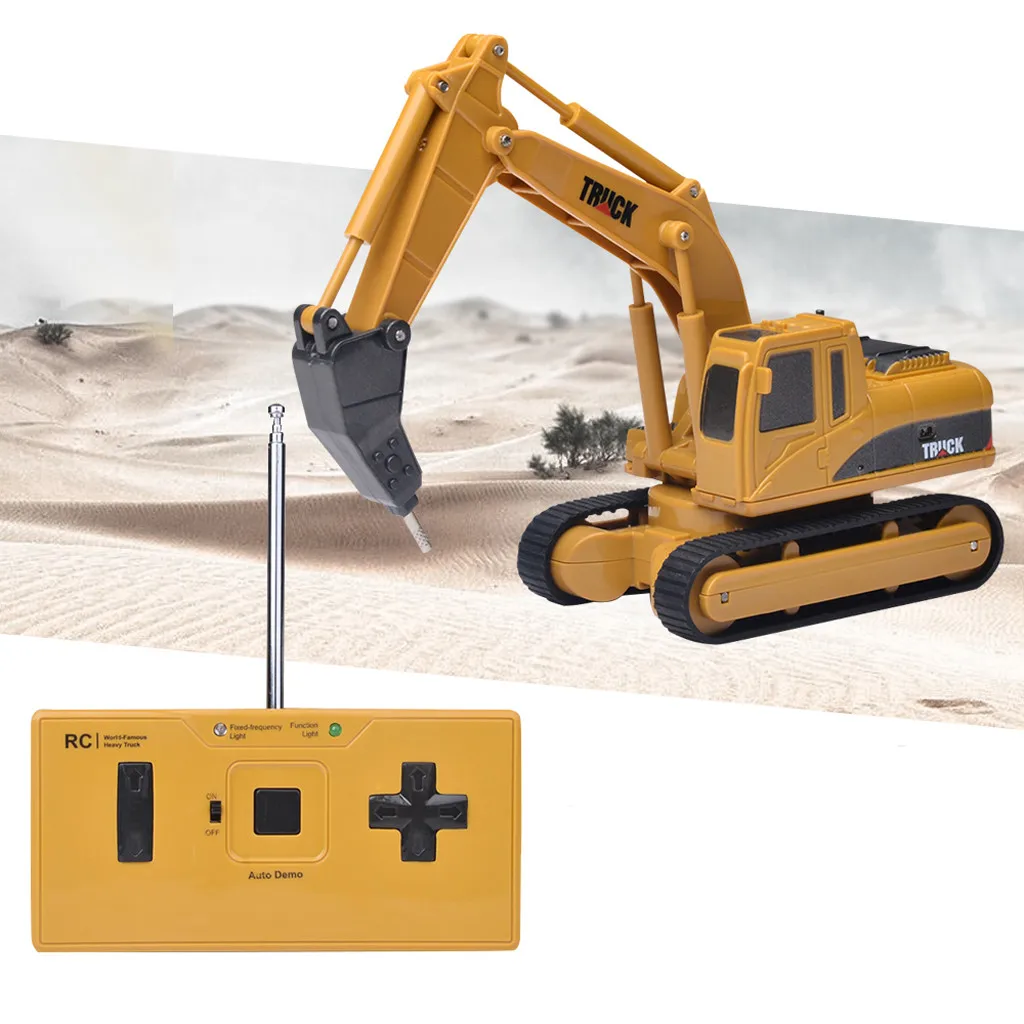 2.4G Simulation toy RC excavator toys with Musical and light Children's Boys RC truck Beach toys RC Engineering car tractor