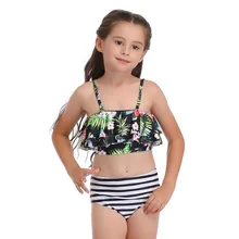 JAYCOSIN/Одежда для купания для мамы и дочки, для родителей и детей, с принтом «Джунгли», комплект из двух предметов, купальник, Одинаковая одежда для плавания