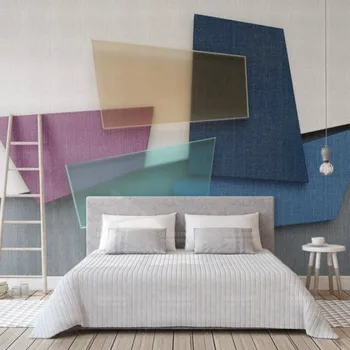 

Dropship Colomac Restaurant Wallpaper Colorful Glass Geometric Patterns Wallpaper Geometric 3d Foto Mural Papel Pintado De Pared