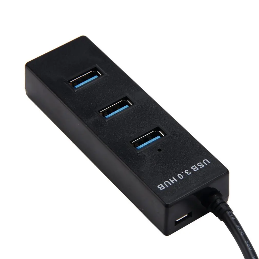 4 порта USB 3,0 концентратор 5 Гбит/с скорость передачи данных Портативный Компактный для ПК Mac ноутбук Настольный BK 4 порта USB 3,0 концентратор
