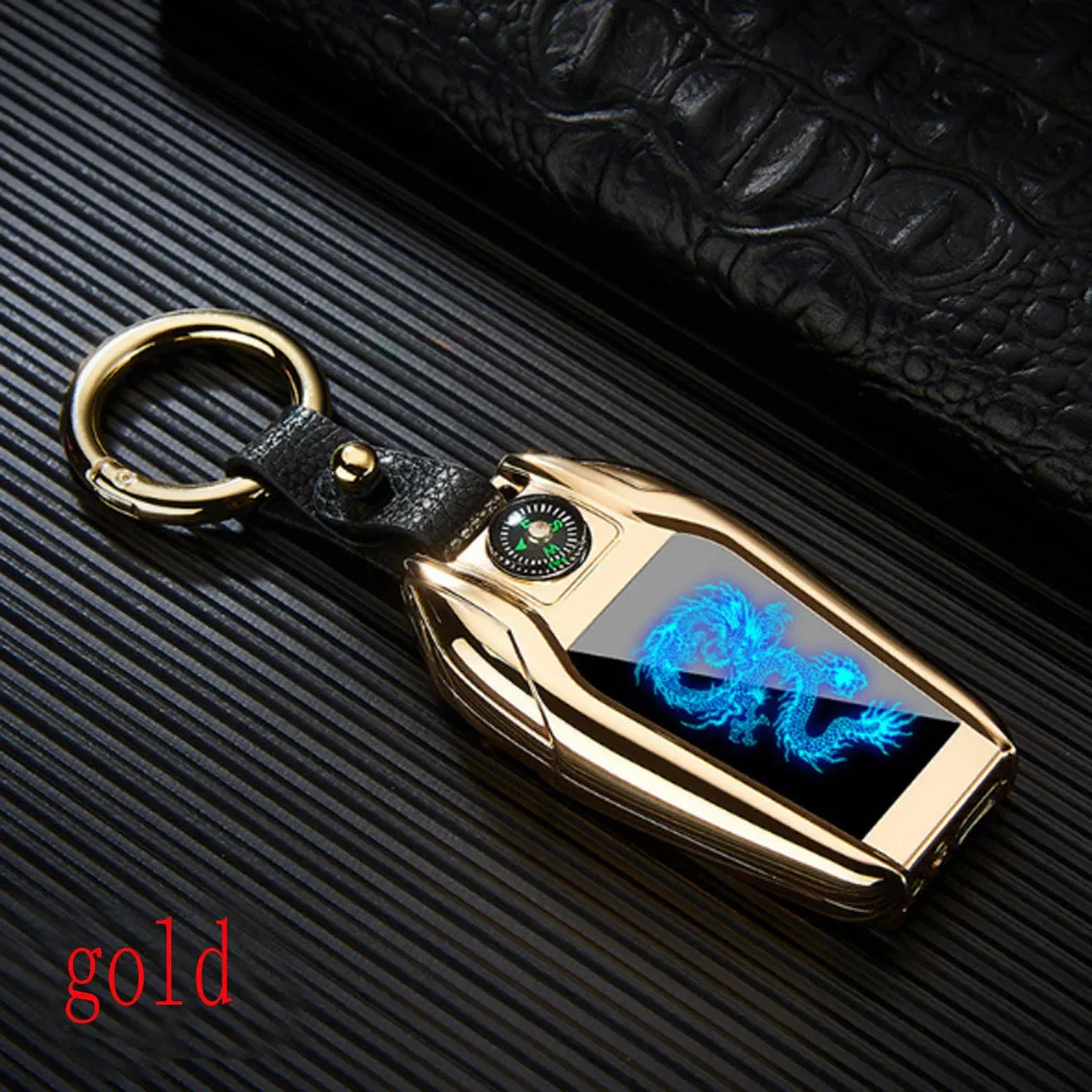 USB Зажигалка светодиодный экран компас Ключ Пряжка