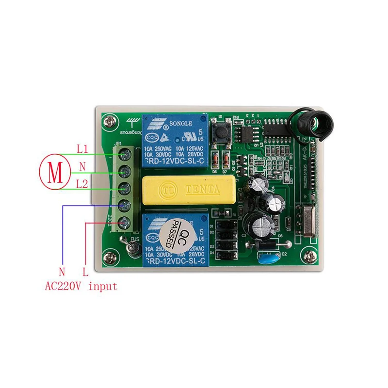 AC 220 V 2CH пульт дистанционного управления выключатель света релейный выход радио приемник модуль и ремень пряжки передатчик 315/433MHZ