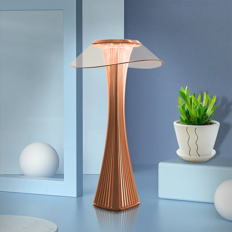 LED Desk Lamp Touch Dimming Eye Protection USB Charging 3-Color Reading Lighting Bedside Lamps Transparent Crystal Table Light_voghion.com