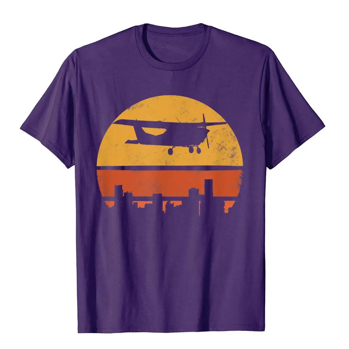 Retro Pilot C172 Flying Gift T-Shirt__B10440purple