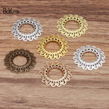 

BoYuTe (50 Pieces/Lot) 30MM Metal Brass Wreath Filigree Findings Diy Hand Made Jewelry Accessories Wholesale