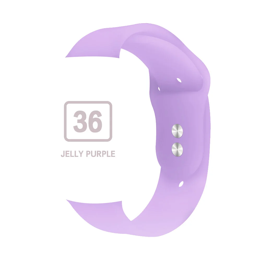 Jelly purple Мягкий силиконовый сменный спортивный ремешок для 38 мм Apple Watch Series1 2 3 4 5 42 мм наручный браслет ремешок для iWatch Sports Edition - Цвет ремешка: Jelly purple