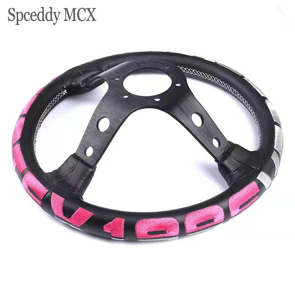 Spceddy MCX 13 дюймов 320 мм замша гоночный спортивный руль вышивка кожа с рисунком