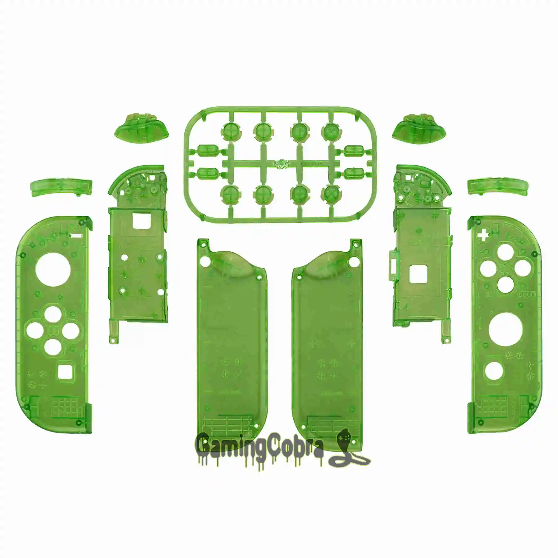 Clear Green Пользовательский прозрачный корпус чехол с полным набором кнопок для nintendo Switch Joy-Con контроллер - Цвет: Clear Green