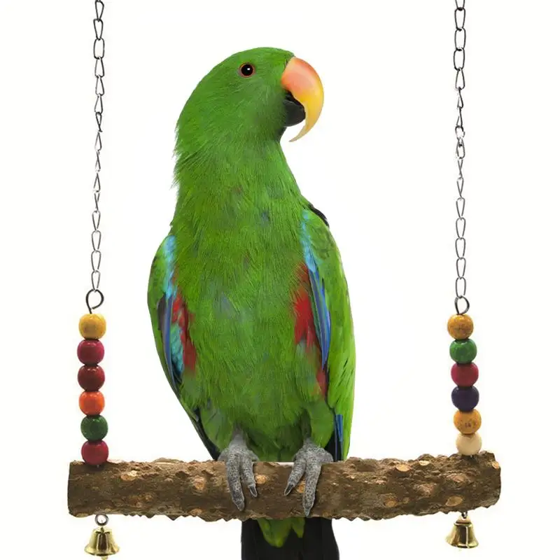 

Bird Parrot Toy Creative Cute Parrot Swing Bird Swing Accessory With Wooden Bead