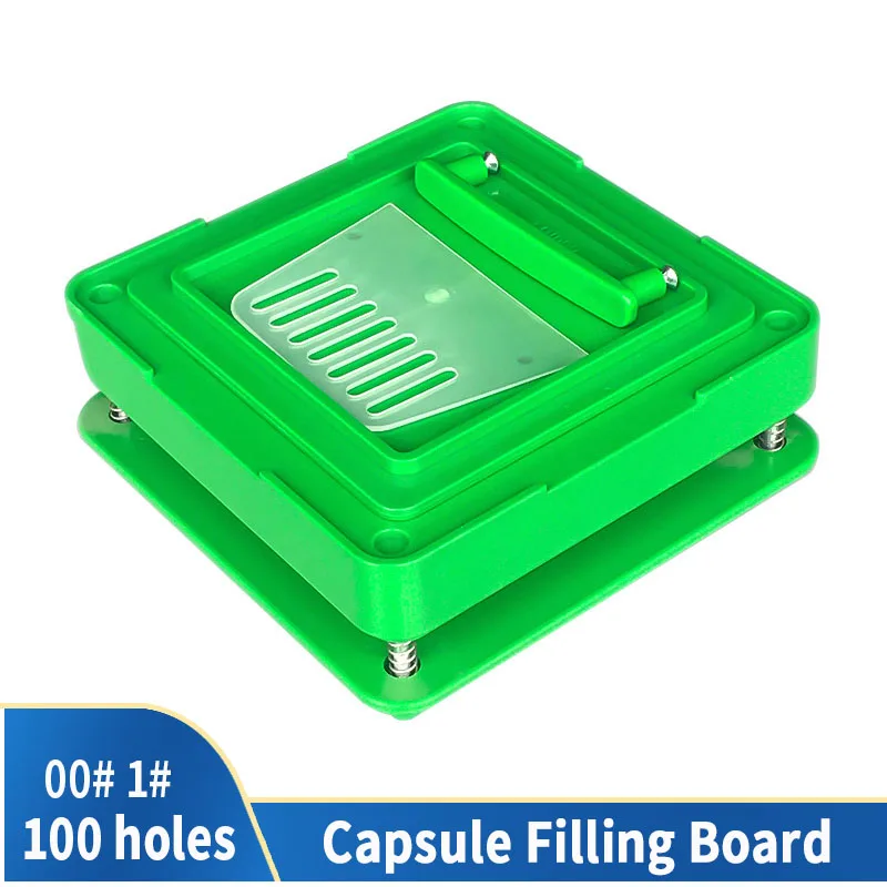 

00 # 100 Hole Medicinal Powder Manual Food Grade Tool ABS DIY Board Capsule Dispenser Capsule Fast Filling Machine