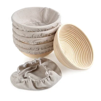 

2020 Household Roung Shapes Fermentation Rattan Basket Country Bread Baguette Dough Banneton Proofing Proving Baskets