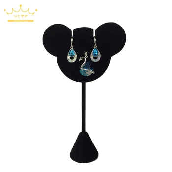 

Creative Cartoon Cute Shape Black Flocking Earrings Display Stand Jewelry Necklace Pendant Multifunctional Display Prop