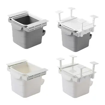 

Kitchen Retractable Hidden Waste Bin Under Table Hanging Garbage Trash Can Tool K1MF