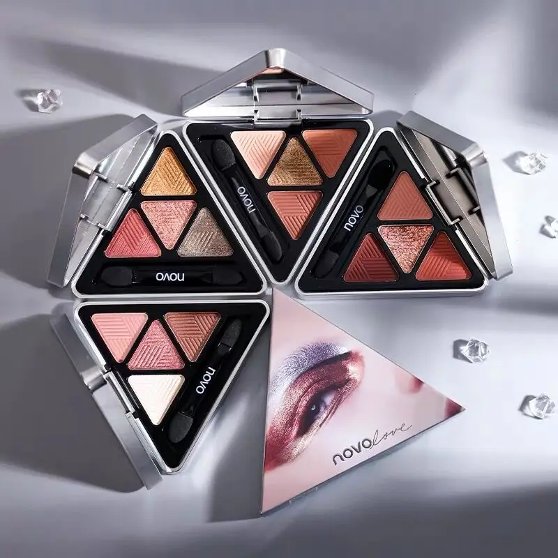 

NOVO Fashion Eye Makeup 4colors Triangle Butter Eyeshadow Nude Powder Pigment Cosmetics Matte Natural Waterproof Eyeshadow
