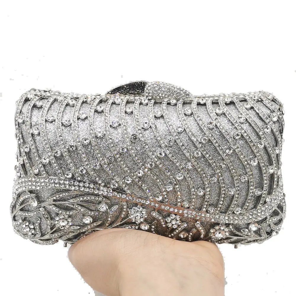 Женская вечерняя сумочка Boutique De FGG блестящая металлическая Сумка клатч со