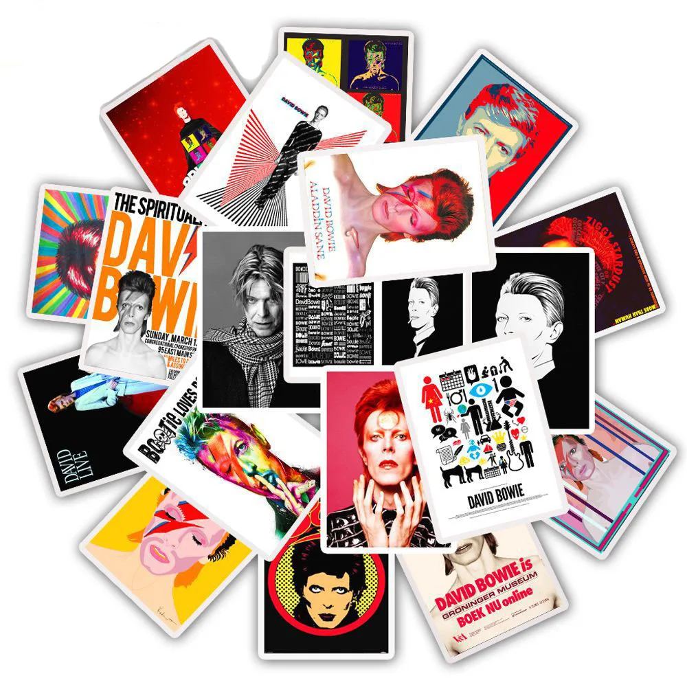 

25 Pcs Rock Singer DAVID-BOWIE Stickers For Laptop Trunk Fridge Skateboard Rock Music Sticker PVC Waterproof Sticker