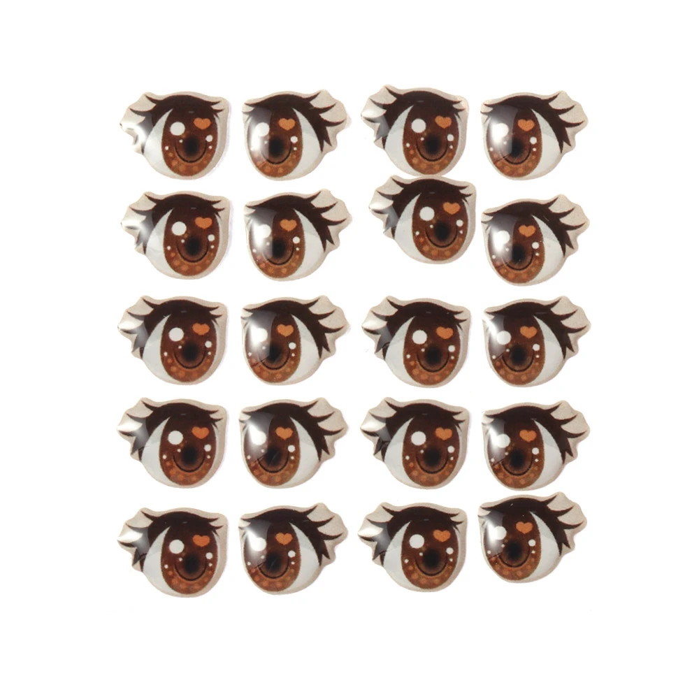 Cute Cartoon Eyes Stickers Anime Figurine Doll Face Organ Paster Long Eyelashes Eyes Clay Decals DIY Doll Accessories 10Pairs doll accessories doll clothes accessories plush doll accessories doll eyelashes