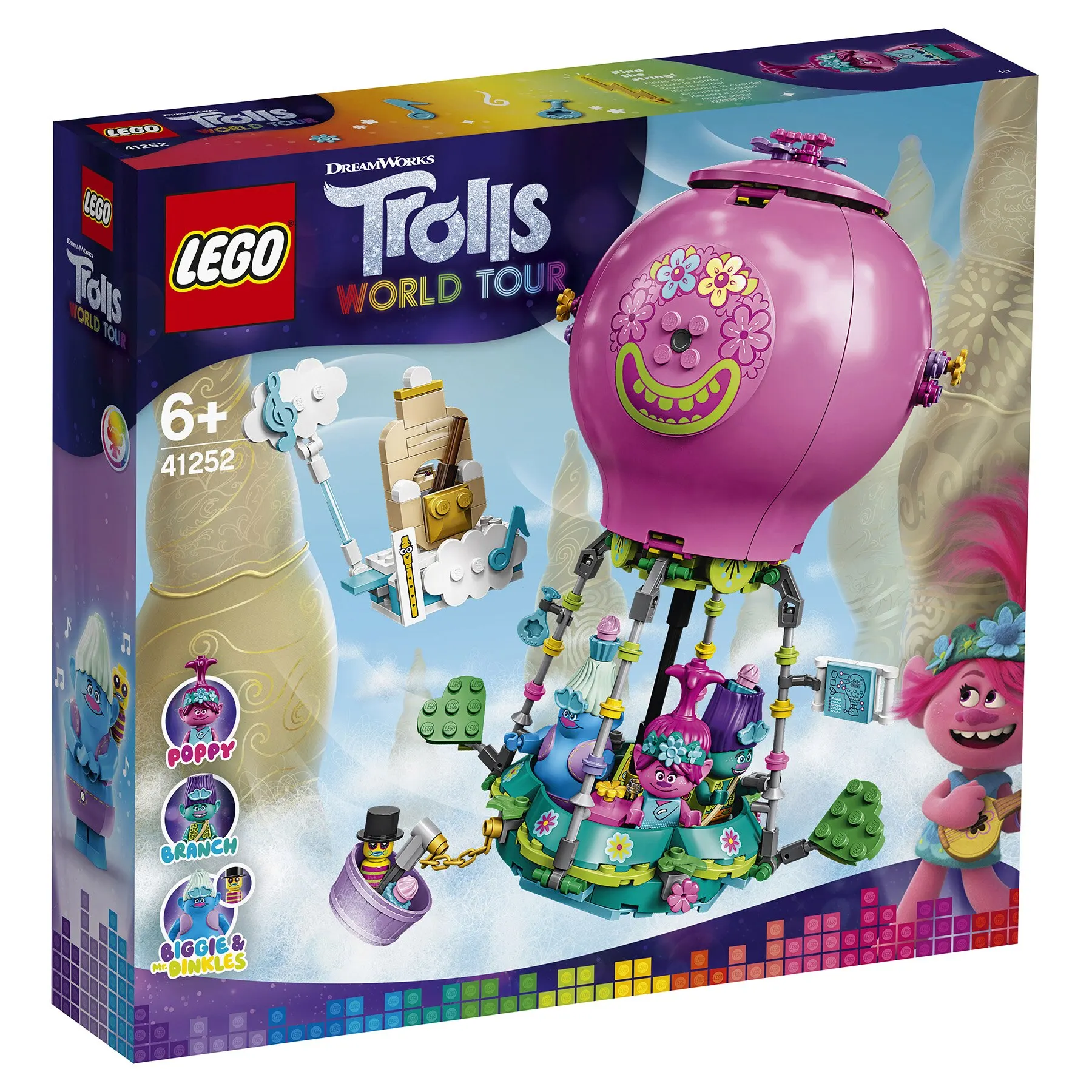 Конструктор LEGO Trolls 41252 Путешествие Розочки на воздушном шаре|Блочные