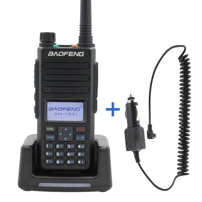 Add CarCharger Baofeng DMR DM-1801 иди и болтай Walkie Talkie VHF UHF 136-174& 400-470 МГц Dual Band Dual Time slot уровня 1 и 2 цифровое радио DM1701 - Цвет: Add CarCharger