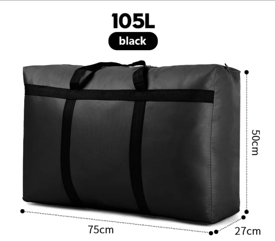 black 105L Sort ouMoving artifact сумка большая сумка холщовая портативная змеиная тканая бирка для багажа большие вместительные мешки очень большие - Цвет: black 105L