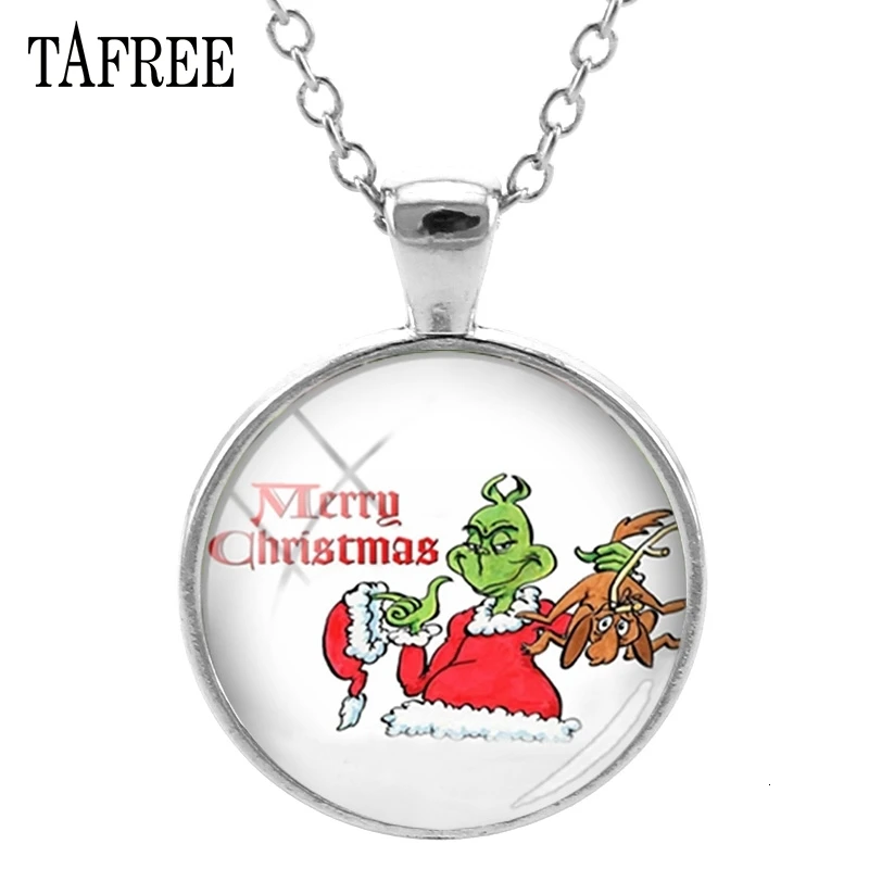 TAFREE рождественские тематические ожерелья как grinch украли ожерелье себе кулон ювелирные изделия подарок XM01