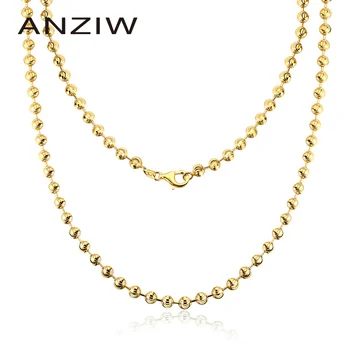 

925 Sterling Silver Pendant Necklace Men 4.0mm Moon-Cut Ball Bead Chain 20''22''26'' 28''Solid Franco Square Bead Link