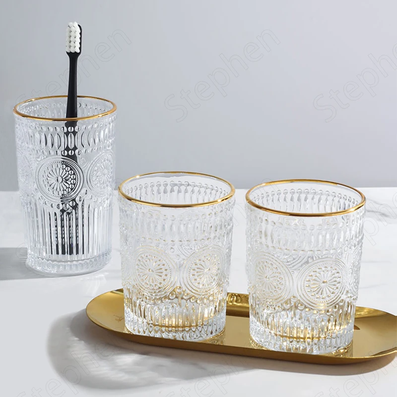 SunflowerCrystalGlassBathroomAccessoriesCreativityGoldenStroke