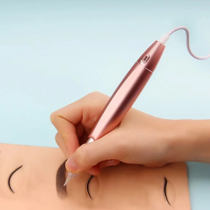 Новейшая микро Перманентная машина для макияжа карандаш для бровей лайнер для губ тату микроблейдинг машина розовое золото поворачиваемый, для бровей Тату-пистолет